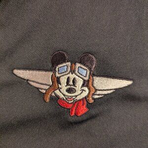 Pilot Mickey Embroidered Port Authority Ladies Silk Touch Disney Polo Size M EUC